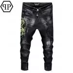 acheter philipp plein jeans for hommes france coupe droite strass crane skinny noir p04